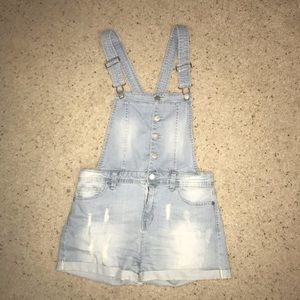 Denim Overall Shorts